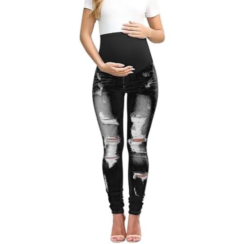 Maternity Jeans Over The Belly Slim Stretch Maternity Pants Casual Maternity Work Pants