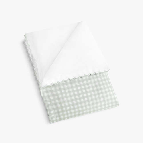 Picnic Gingham Baby Duvet - Green | Gooselings