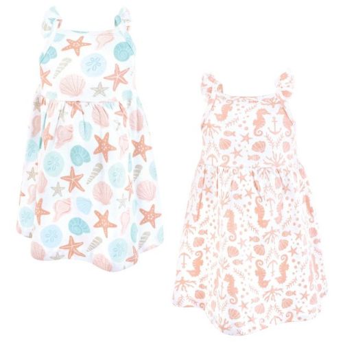 Hudson Baby Infant Girls Cotton Dresses, By The Sea, 9-12 Months