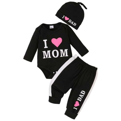 Ketyyh-chn99 Baby Clothes for Girls 0 3 6 9 12 18 Months Newborn Infant Girl Clothes Rib Knit Romper Print Pants Headband Baby Clothes for Girls Size for 6-9 Months,Black
