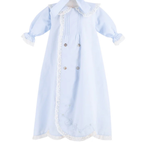 Baby Gown With Bonnet in Light Blue | Over The Moon