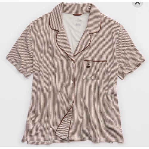 OVERSLEPT by Aerie Real Soft Short Sleeve Pajama Shirt