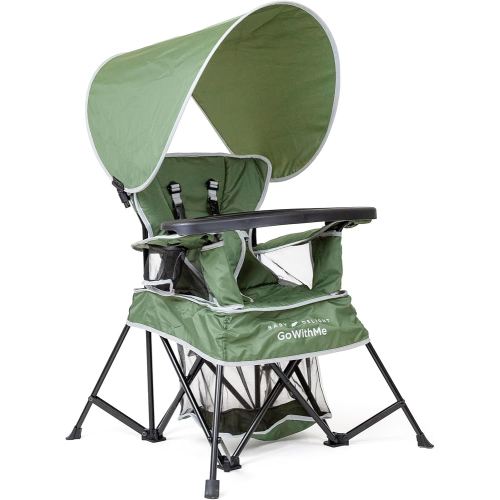 Baby Delight Go with Me Venture Portable Chair | Indoor and Outdoor | Sun Canopy | 3 Child Growth Stages | Moss Bud Green