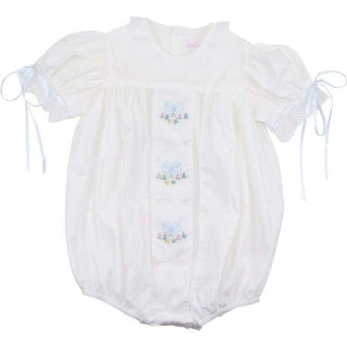 Embroidered Flower And Bow Heirloom Bubble