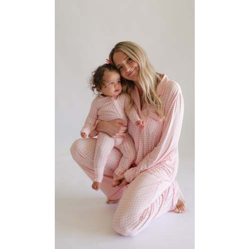 Infant Romper in Pink Gingham