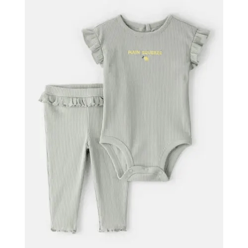 Baby Girl 'Main Squeeze' Bodysuit & Pant Set - Green | Carter's