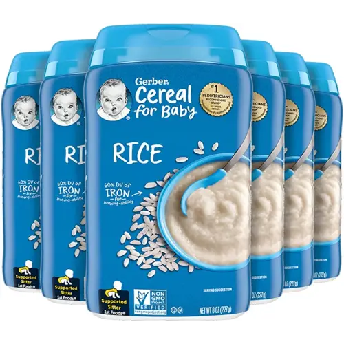Gerber Baby Cereal 1st Foods, Rice, 8 Ounce (Pack of 6)