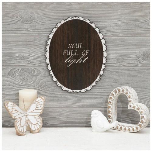 Soul Full Of Light Scalloped Wood Wall Decor