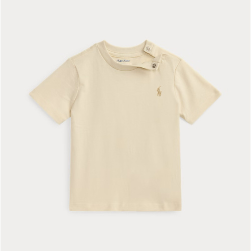 Baby Boy Winter Cream Cotton Jersey Crewneck Tee | Ralph Lauren