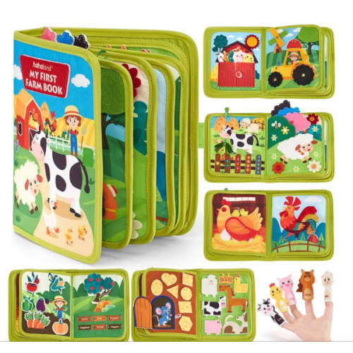 hahaland Busy Book for Toddlers 1-3 - Montessori Toys Busy Board for 1 Year Old Boy Gifts Girl Toys Educational Learning Quiet Activity Books Toddler Valentines Day Gifts Easter One Year Travel Toy