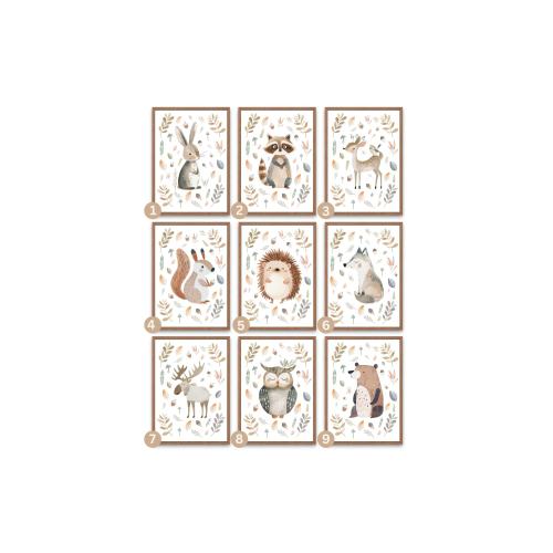 Mix & Match Woodland Animals Nursery Prints: Forest Theme Decor, Woodland Nursery Prints, Woodland Decor, Playroom Decor