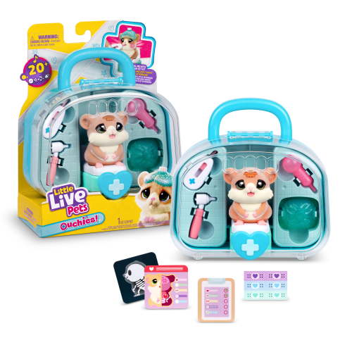 Little Live Pets Ouchies Vet Kit Coco The Hamster, Interactive Toy, Vet Playset & Accessories, 20+ Sounds, Lights & Reactions, Ages 4+