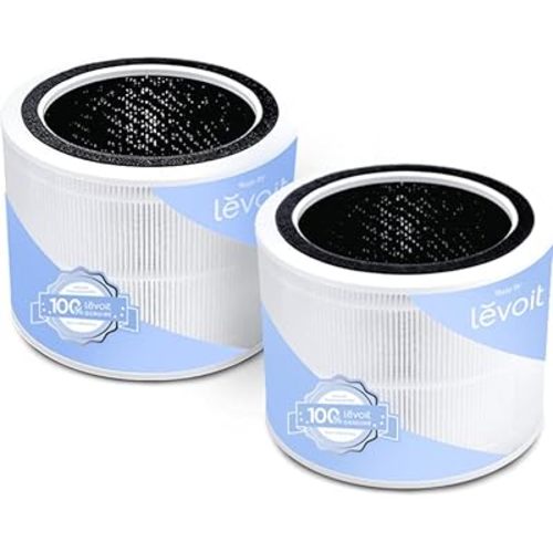 LEVOIT Core 200S-P Replacement Filter, Genuine Core 200S-RF Air Purifier Filters, Supports HEPA Sleep Mode, High-Efficiency Activated Carbon for Removal of Smoke, Odor, Allergens, Pollen, 2 Pack