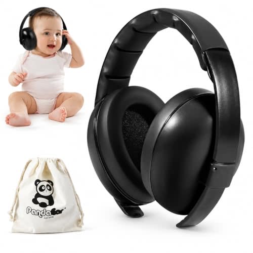 PandaEar Baby Noise Cancelling Headphones, Infant Ear Muffs, 3-24 Months | Adjustable headband, dual-density cushioning, ultra-soft padding, includes canvas tote bag, great for travel and events
