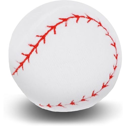 June Garden 2.5" Baseball Plush Baby Rattle Sensory Toy