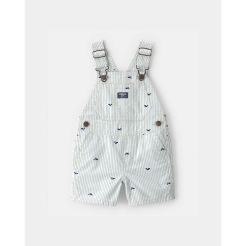 Baby Boy Whale Striped Shortall - Green/White - OshKosh B'gosh | Carter's