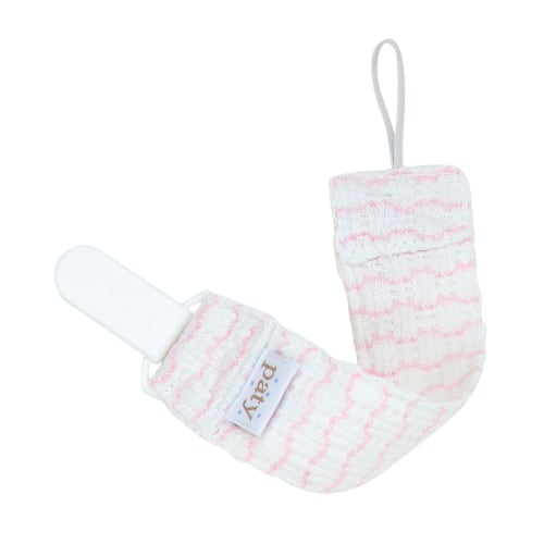 Paty Knit Pinstripe Pacifier Clip