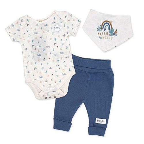 Home Grown Baby 100% Organic Cotton 3 Piece Boys Southwest Layette Set