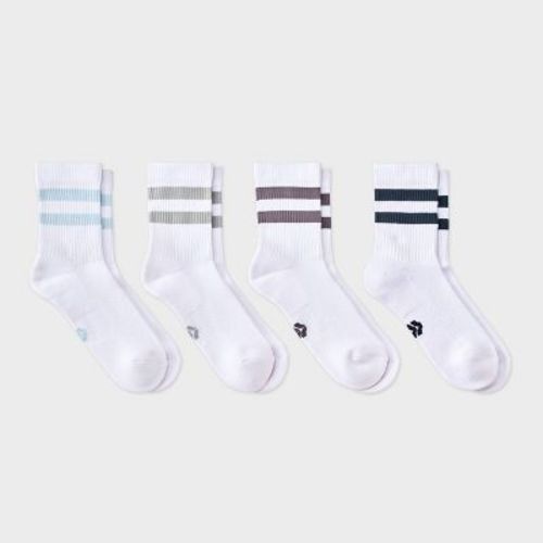 Women's Athletic Mix 4pk Midi Crew Socks - All In Motion™ White/Navy/Gray