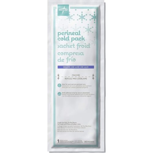 Medline Premium Perineal Cold Packs for Postpartum Care with Adhesive Strip (24 Count) Each Absorbent Pad is 4.5" x 14.25" Perfect for your After Delivery Postpartum Essentials Kit