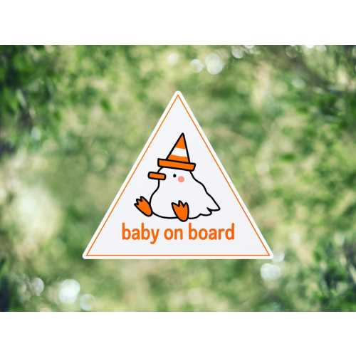 Silly Goose Car Decal Baby On Board Magnet or Sticker Cute Baby Safety Sign for New Parents Funny Goose Car Decor
