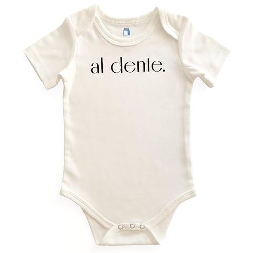 BlueMilk Studio Inc. Al Dente Bodysuit | Cotton Short Sleeve One Piece Bodysuit Jumpsuit Italian Foodie Pasta Shower Gifts