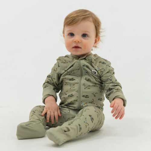 Baby Zip Up - Flying Ducks Green – BURLEBO