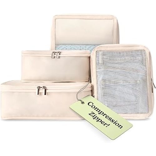 Vandel Space-Saving Compression Packing Cubes for Women, Men, Compressible Carry On Suit Case Organizer Luggage Packing Cubes for Travel Organizer Bags for Luggage and Backpacks, Suitcase Cube