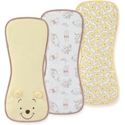 Disney Baby Winnie the Pooh Burp Cloths 3 Pack Soft Absorbent 20" x 10" Leakproof Burping Rags for Newborn and Infants