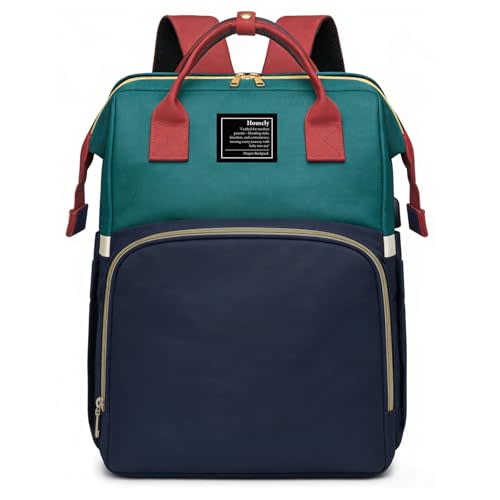 houscly Diaper Bag Backpack with Changing Station, 25L Large Capacity | Multifunction baby bag, baby registry search, baby girl newborn essentials must haves, baby shower gifts, Multicolor