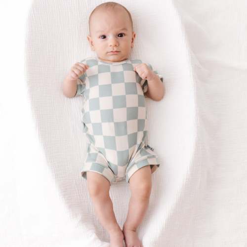 Tidepool Check Shorty Romper Luxe Edition | Cotton Bamboo Blend