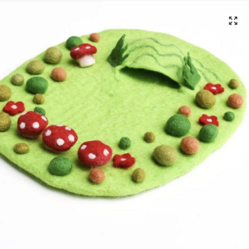 Handcrafted Fairy Toadstool Garden Play Mat Playscape - Wool Felt Craft | Wholesale & Retail