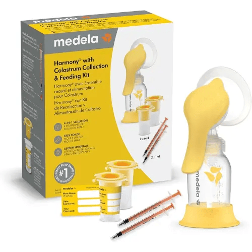 Medela Harmony Manual Breast Pump with Colostrum Collection and Feeding Kit, 4-in-1 Solution, Collect, Store, Feed, and Pump, Includes Colostrum Collectors and Feeding Syringes