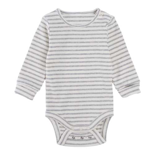 Babies' Stripe Rib Long Sleeve Bodysuit