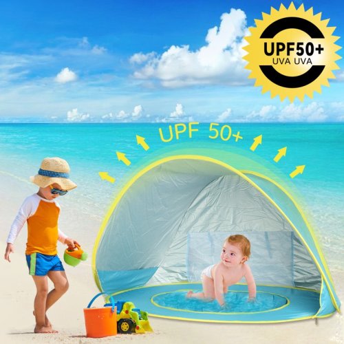 DOTSOG Baby Beach Tent Pop Up Portable Shade Pool UPF 50+ Protection Sun Shelter Beach Umbrella for Infant Beach Camping Fishing Hiking - DOTSOG Baby Beach Tent Pop Up Portable Shade Pool UPF 50+ Protection Sun Shelter Beach Umbrella for Infant Beach Camp