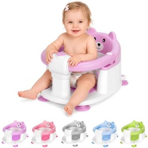Baby Bath Seats, Infant/Toddler Sit Up Bathtub Seat 6 Months & Up(Purple)
