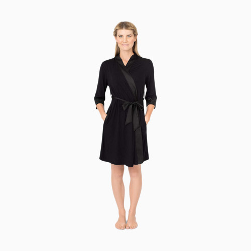 Kindred Bravely Emmaline Maternity & Nursing Robe - Black, Large/X-Large