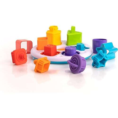 Fat Brain Toys Plugzy - Fine Motor Shape-Learning Sensory Toy, Babies & Toddlers