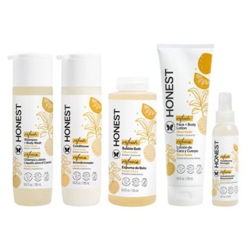 The Honest Company Refresh Face + Body Lotion 8.5 fl oz + Bubble Bath 12 fl oz + Detangler 4 fl oz + Shampoo + Body Wash10 fl oz + Conditioner10 fl oz