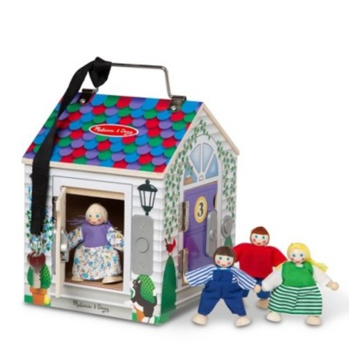 Melissa & Doug Take-Along Wooden Doorbell Dollhouse