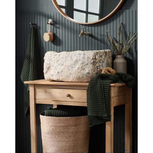 Waffle Bath Towels in 100% Long-staple Turkish Cotton | Parachute Home - Evergreen