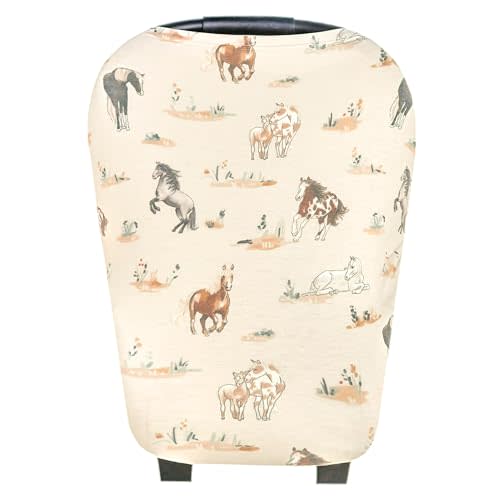 Baby Car Seat Cover Canopy and Nursing Cover Multi-Use Stretchy 5 in 1 Gift "Montana" by Copper Pearl