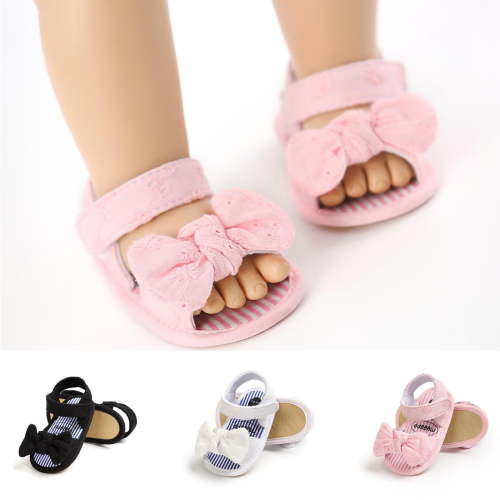 Fall Winter Savings Clearance! Itsun Girls' Sandals,Summer New Toddler Shoes For Girls Flat Bow Flower Embroidered Baby Soft Soled Sandals Black 0-6 Months