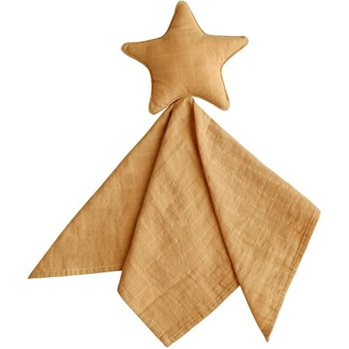 mushie Star Security Blanket | Baby Lovey | 100% Organic Muslin Cotton (Fall Yellow)