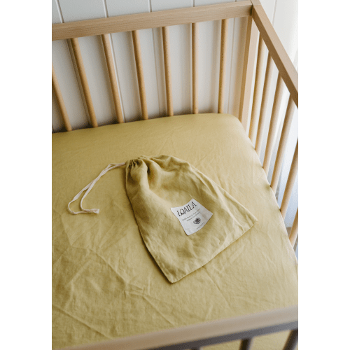 Honeydew Linen Cot Sheet