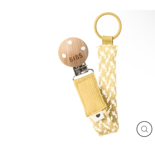 BIBS Braid Pacifier Clip (Pale Butter/Ivory)