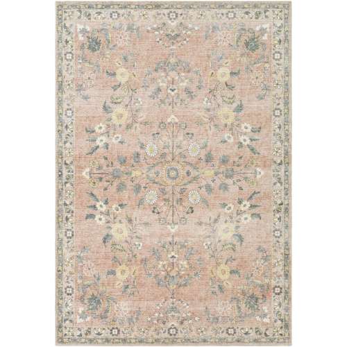 Livabliss Erin Traditional Floral & Botanical Area Rug - Pale Pink
