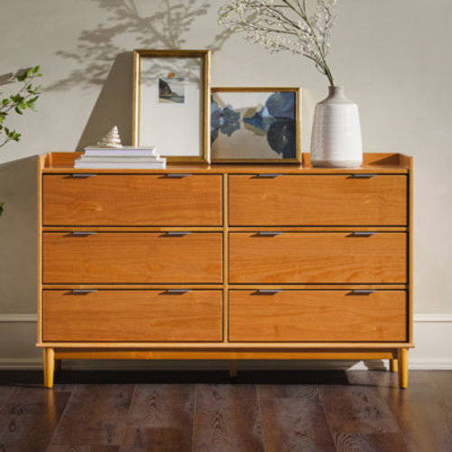 Niarose 6 Drawer 55" W Solid Wood Double Dresser | Wayfair