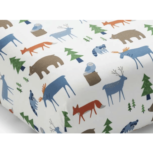 Forest Friends Classic Cool Organic Cotton Percale Fitted Crib Sheet