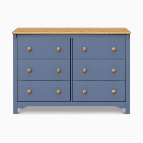 daVinci Shea 6-Drawer Dresser - Cove Blue/Honey